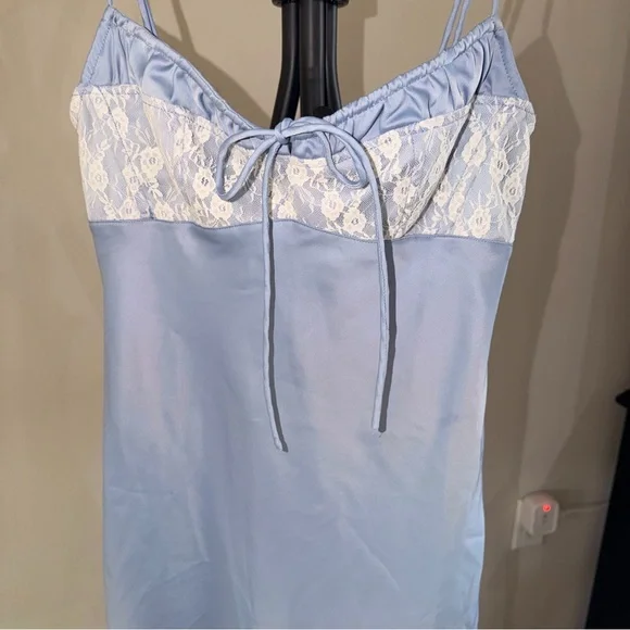 Urban Outfitters Light Blue Lace-Trim Dress - Size S - Picture 6 of 11